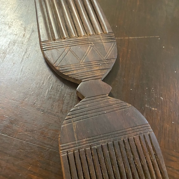 Afro Africa wood crafted and etched comb vintage - Picture 7 of 10